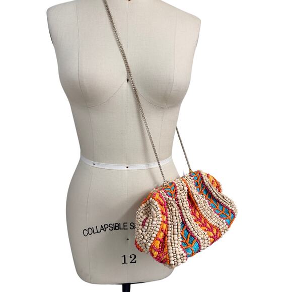 NWT Beaded Boho Festival Clutch Crossbody Bag India Handmade Colorful - Picture 7 of 7